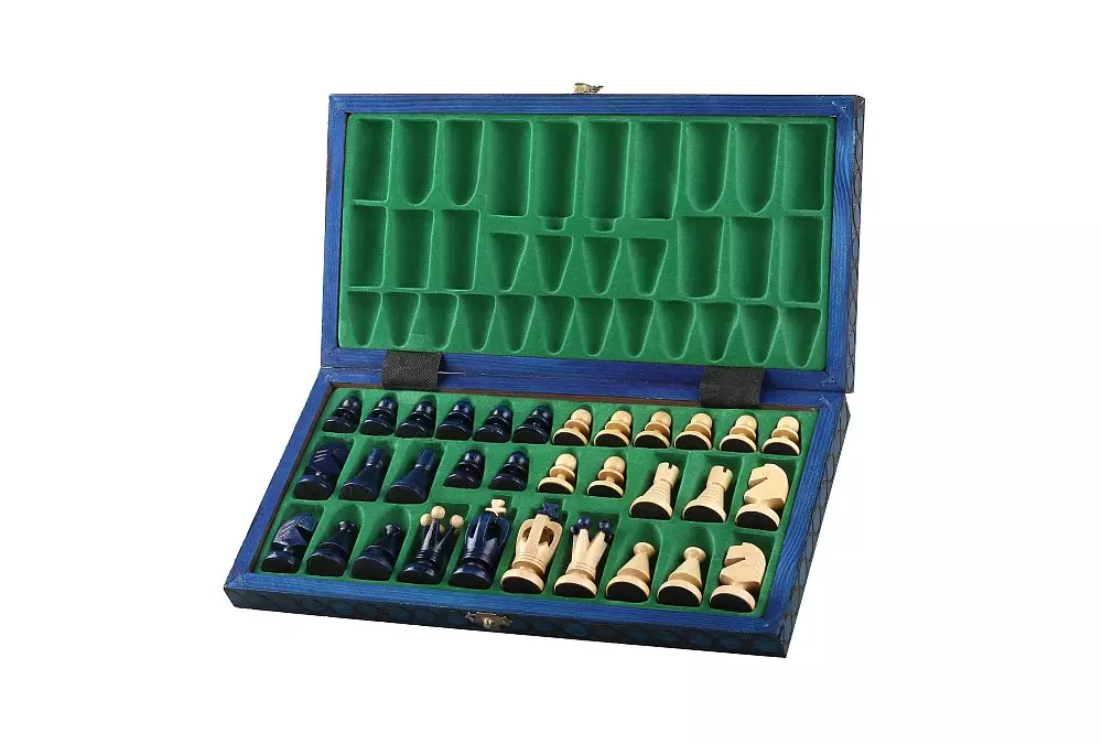 SZACHY KRÓLEWSKIE ŚREDNIE (34x34cm) kolor niebieski