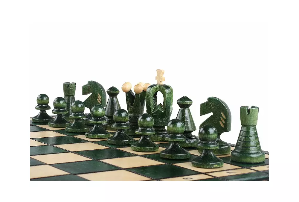 SZACHY KRÓLEWSKIE ŚREDNIE (35x35cm) kolor zielony