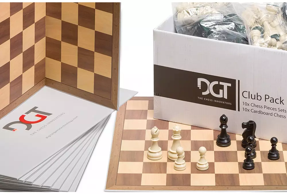DGT CLUB PACK (10 x zestaw: figury + szachownice)