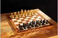 Deska szachowa nr 5 (z opisem) mahoń/jawor (intarsja)