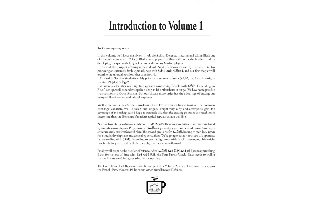 Coffeehouse Repertoire 1.e4 Volume 1 by Gawain Jones (miękka okładka)